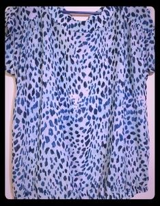 ANA Size L Blue Spotted Blouse Great Condition
